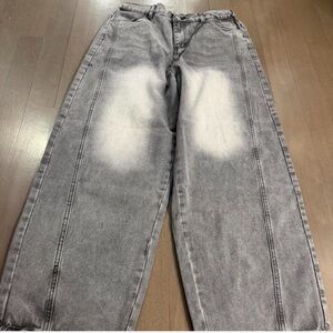 Gray Wide Leg Women's Jeans